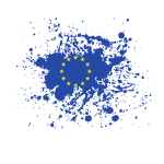 European Union flag ink splash