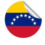 Venezuelan flag in a peeling sticker