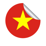 Vietnamese flag in a peeling sticker