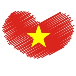 Vietnamese flag heart symbol