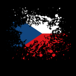 Czech flag ink splatter