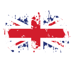UK flag ink splatter