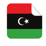 Libyan flag square-shaped sticker
