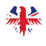 Union Jack flag heraldic eagle