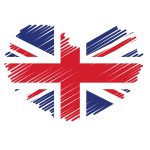 Patriotic symbol with the UK flag