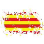 Catalan flag ink splash