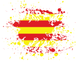 Catalan flag ink splatter