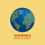 Globe world logo with text