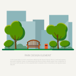 City park landscape vector clip art