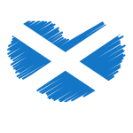 Scottish flag heart symbol