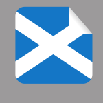Scottish flag square-shaped sticker