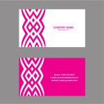 Business card design pink pattern