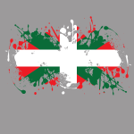 Basque flag ink splatter