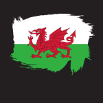 Painted flag of Wales