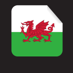 Welsh flag square-shaped peeling sticker
