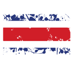 Costa Rica ink splatter flag