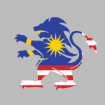 Malaysia flag heraldic lion emblem