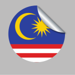 Malaysia flag peeling sticker