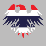 Thailand flag heraldic eagle emblem