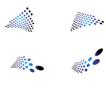 Dotted pattern shapes blue color