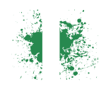 Nigerian flag ink splatter