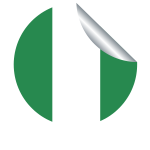 Nigerian flag round peeling sticker