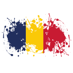 Chad Republic flag ink grunge