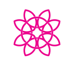 Geometric shape flower pink color