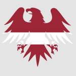 Latvian flag heraldic eagle