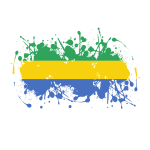 Gabon flag ink splash