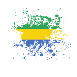 Gabon flag ink splatter