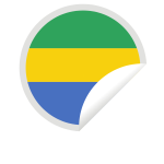 Gabon flag peeling sticker