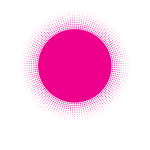 Halftone pink color circle