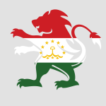 Tajikistan flag heraldic lion emblem