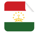 Tajikistan flag square-shaped sticker