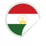 Tajikistan flag peeling sticker clip art