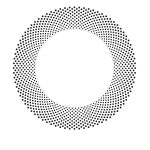 Circular halftone shape dots