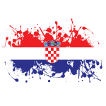 Croatian flag ink spalsh