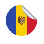Moldova flag peeling sticker