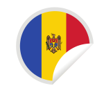 A peeling sticker with the flag of Moldova