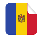 Moldova flag square-shaped sticker