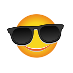 Sun smiley with sunglasses