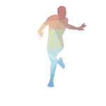 Athlete low poly silhouette