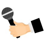 Microphone in hand clip art