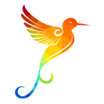 Hummingbird colorful silhouette