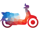 Scooter silhouette low poly pattern