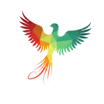 Bird silhouette color low poly