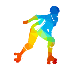 Roller skater low poly silhouette