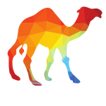 Camel silhouette low poly pattern