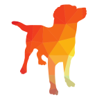 Dog silhouette low poly